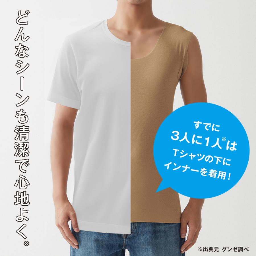 GUNZE（グンゼ） in.T インティー 袖なし メンズ 男性下着 Tシャツ専用