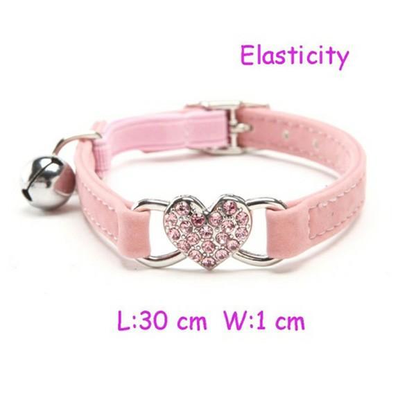猫 首輪 ハート 鈴付き キラキラ かわいい おしゃれ 小型犬 犬用首輪