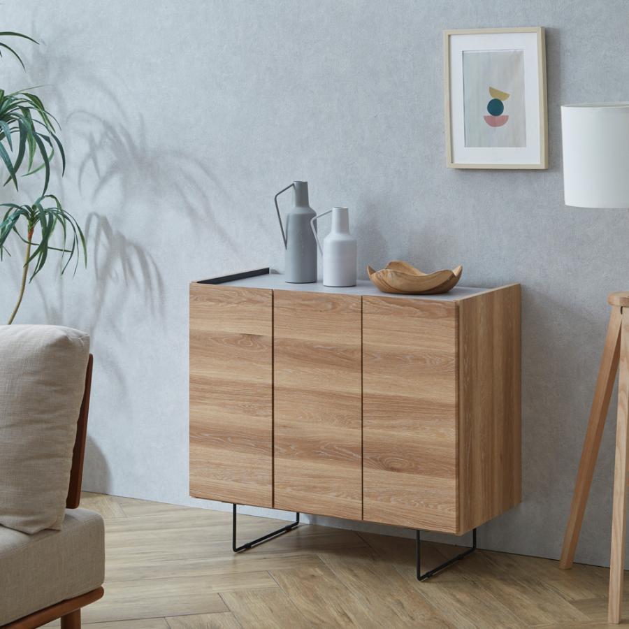 サイドボード キャビネット 90cm 開き扉 国産 収納棚 完成品 リビング