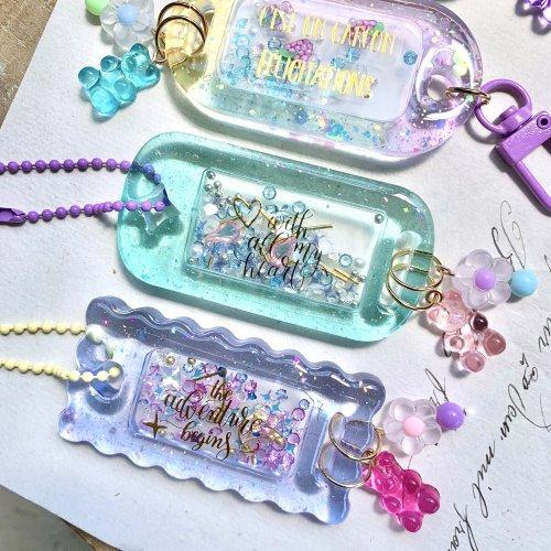 キーホルダー類 カラーボールチェーン 5個セット ストラップ 玉鎖 金具