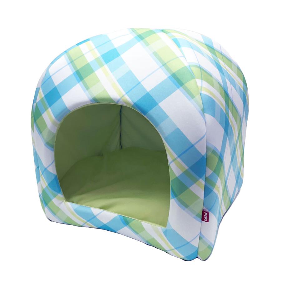 pipi ペットベッド 犬用ベッド ひんやりドーム型 チェック柄 M