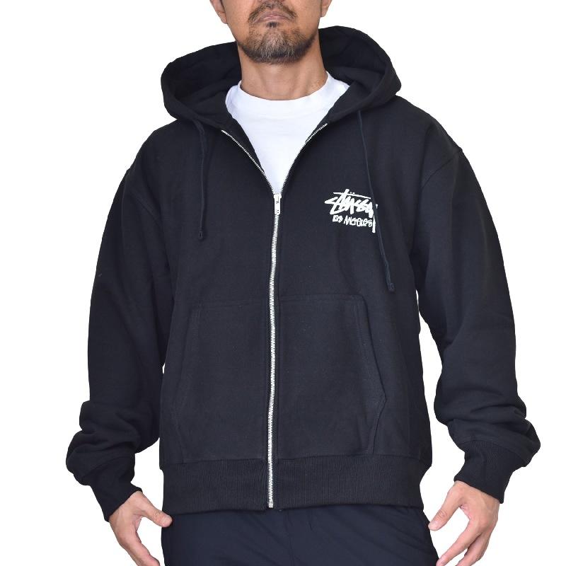 STUSSY ネイビー ジップアップパーカー Lサイズ