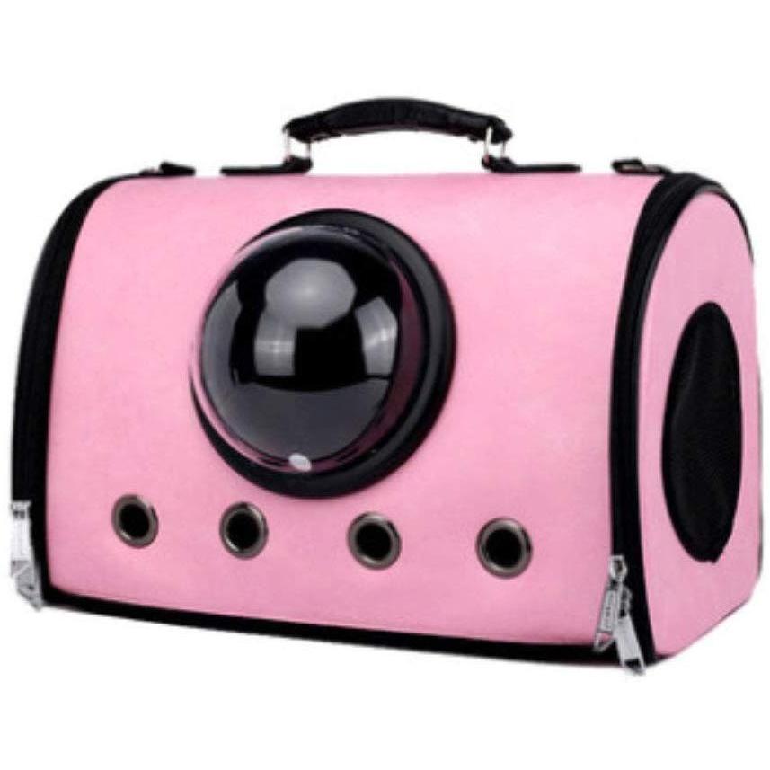 ペット用キャリーバッグ PUレザー 透明窓／メッシュ 切り替え可