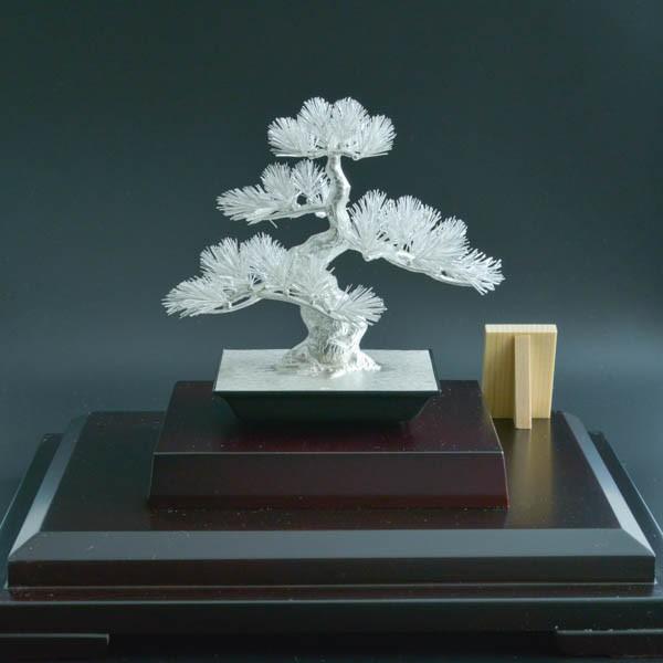 銀製 盆栽 松 A 6号・130g ( 木札名入れ有料 高級 コレクション 美術品
