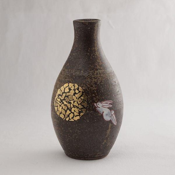 九谷焼 酒器セット 月見うさぎ 金箔付き ( 退職祝い 定年 酒器