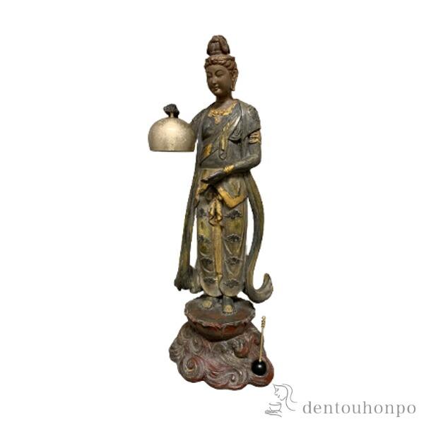 音声菩薩（天上の響き） りん棒付き ( 木札名入れ有料 仏壇 寺院 仏様