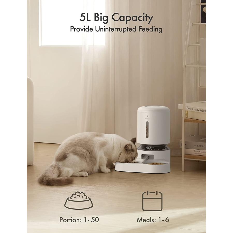 並行輸入品】 PETLIBRO 自動給餌器 猫 2匹用 中小型犬用 5L大容量 定時