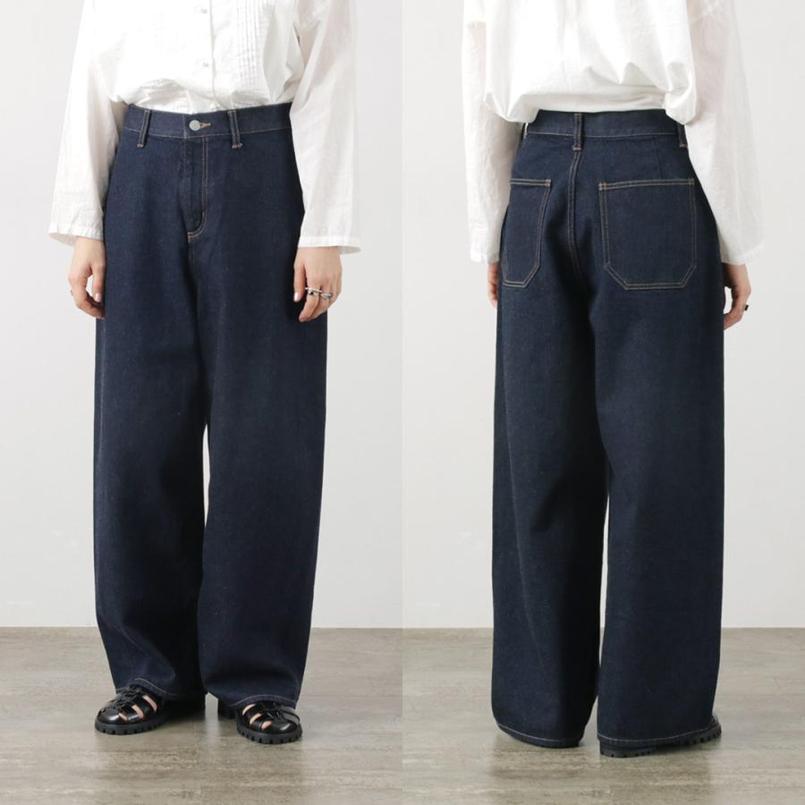 mizuiroind（ミズイロインド） ハイウェスト ワイドデニム