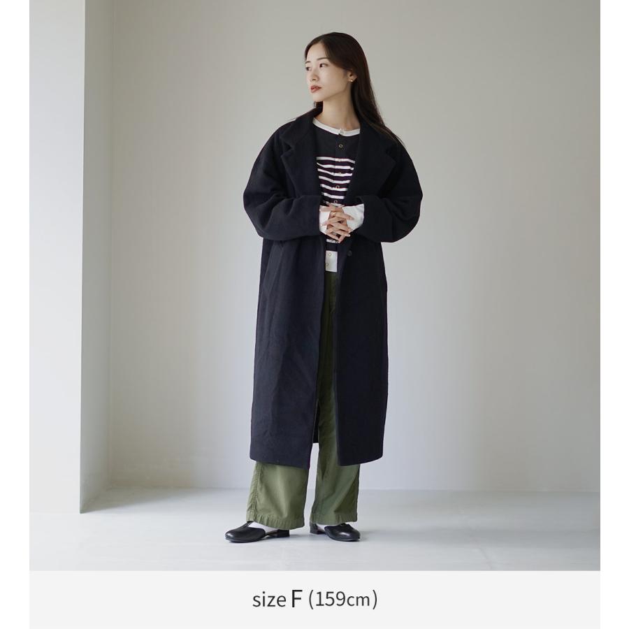 mizuiroind（ミズイロインド） ウールブレンド スタンドカラー コート