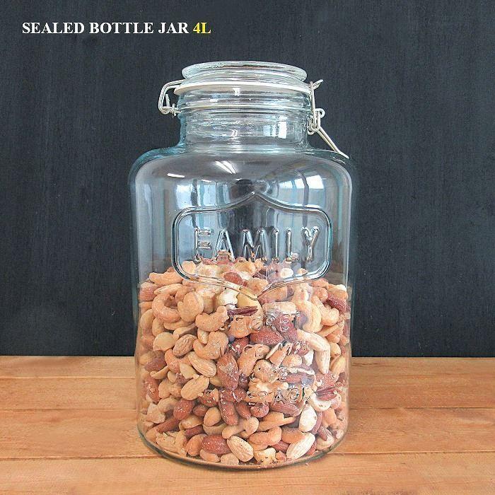 ガラス密閉ボトル 4L クリップジャー ガラスボトル 梅酒瓶 密封 密閉瓶