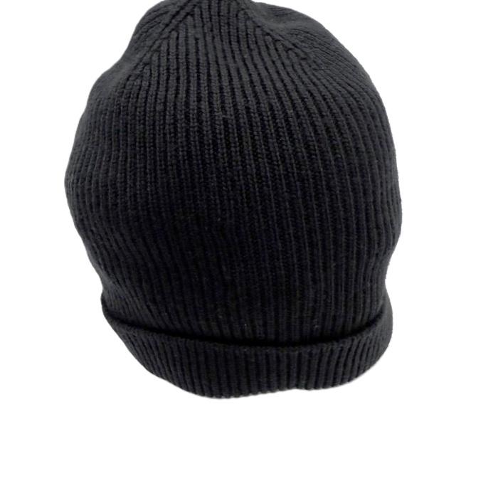 確実正規品MONCLER ブラック ニット帽 カシミヤ MONCLER（モンクレール
