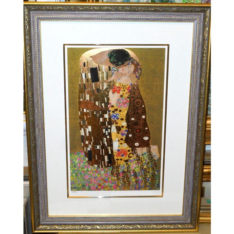 クリムト 接吻(ザ・キス) シルクスクリーン版画 リビング インテリア