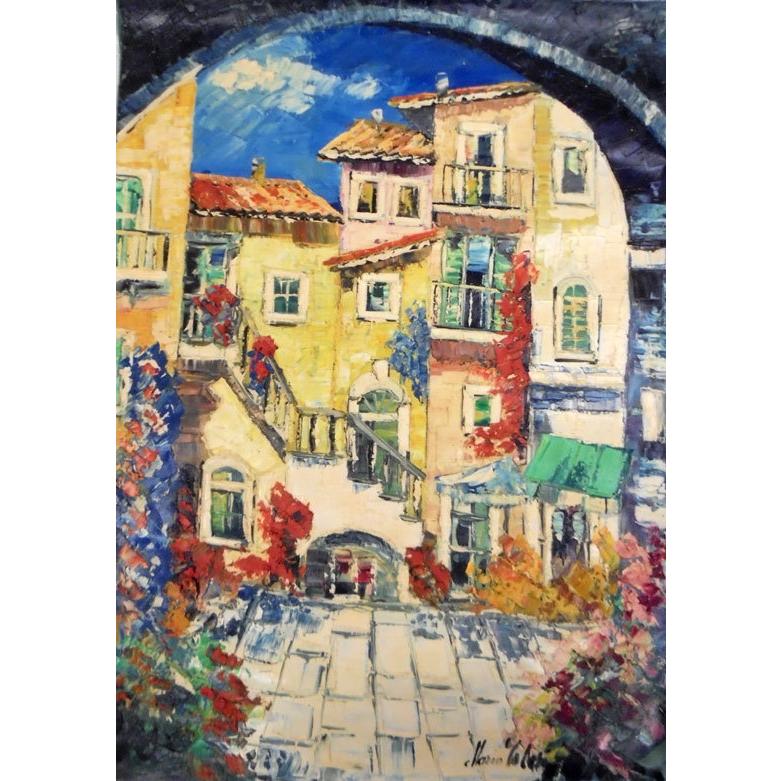 真作』サルトリ・マリア・ルイサ 風景画 /油絵 油彩画 絵画 イタリア