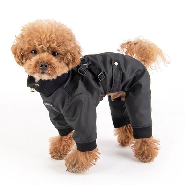 Puppia（パピア） 犬服 ハーネス一体型防寒ジャンプスーツ ガーネット