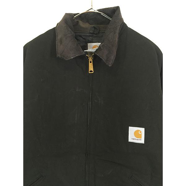 古着 90s Carhartt ノーチェストポケット ブラック ダック パデット