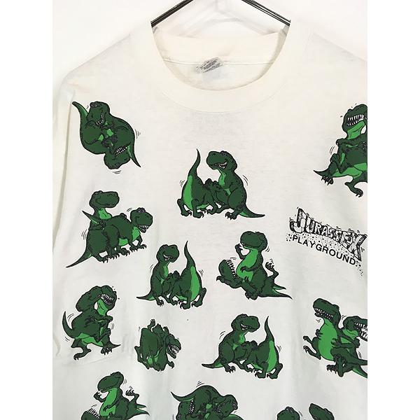 古着 90s USA製 JURASSEX 恐竜 人気 48手 エロ Tシャツ L : 古着屋