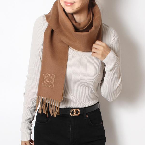 LOEWE（ロエベ） ANAGRAM SCARF ウール+カシミヤ バイカラー スカーフ