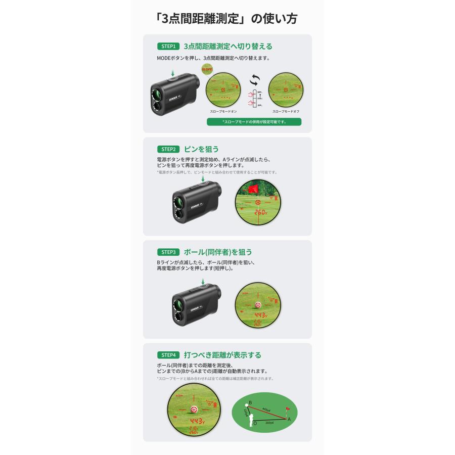 EENOUR 【年間2位】○今平プロ推薦○ミニ赤緑OLED ゴルフ距離計