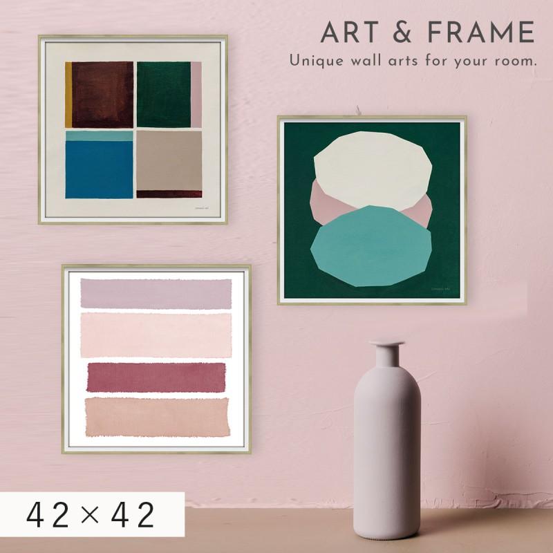 パステルカラー抽象画 モダンアート額縁付き・アブストラクト