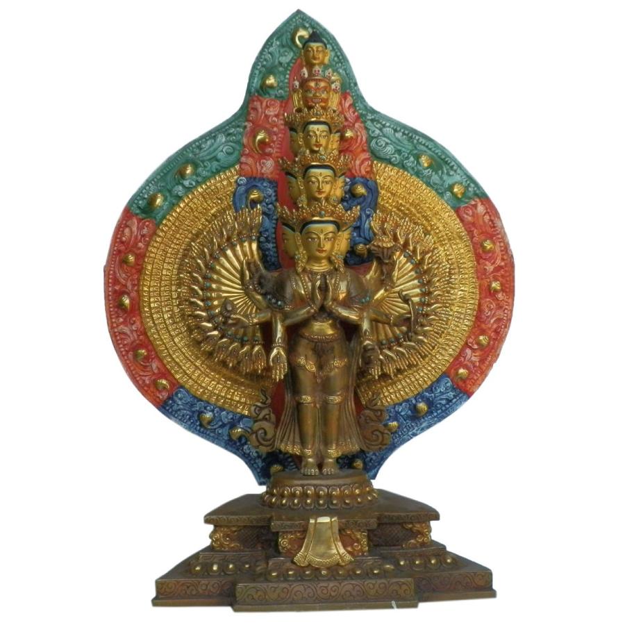 仏像 ネパール仏像 十一面千手千眼観音像菩薩 : アジア雑貨ビンゴ