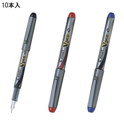 PILOT（パイロット） 水性サインペン Vペン 中字 万年筆風 10本入 (黒
