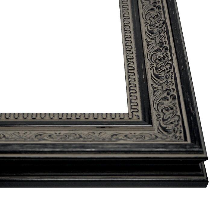 額縁専門店ないとう 油絵額縁 8203/ブラック S4号（333×333mm） 前面UV