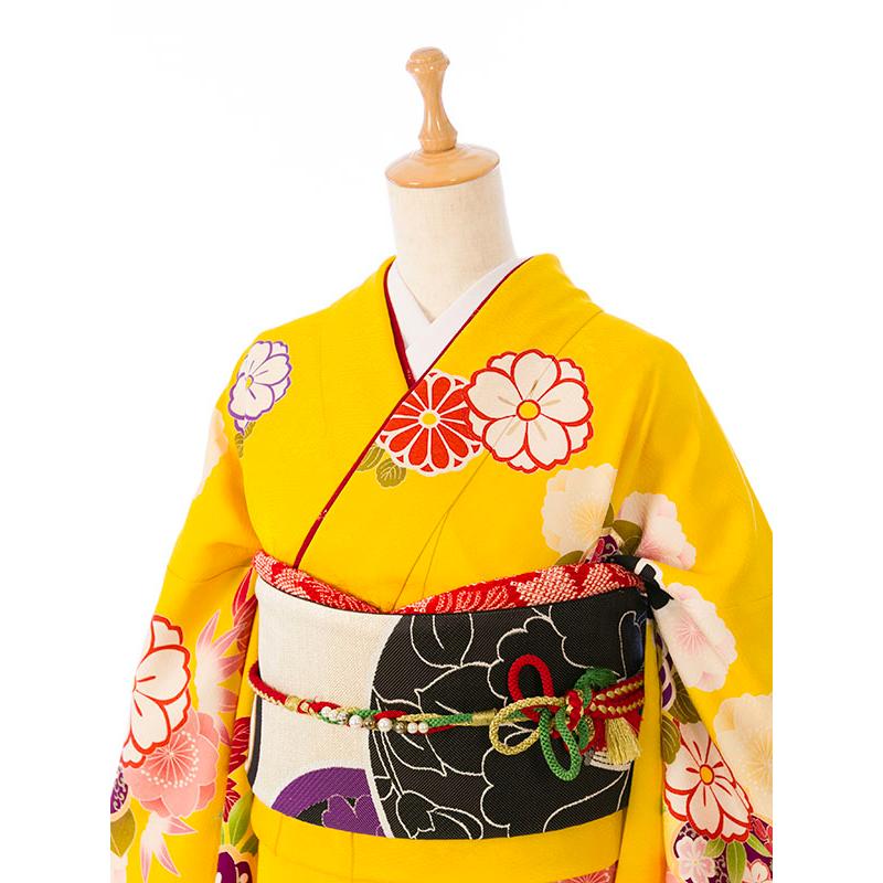 2〜12月】正絹振袖|着物レンタル|155〜165cm|振袖フルセット(黄色系