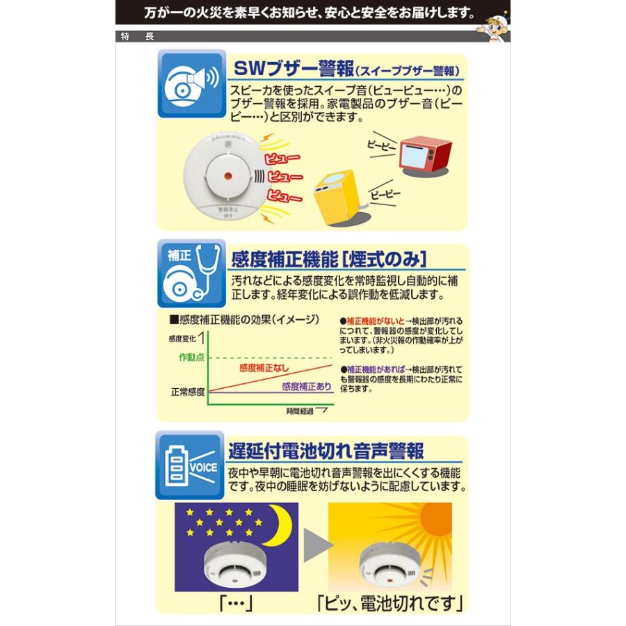 火災報知器 電池 火災警報器 住宅用火災警報器 熱感知器 ニッタン 熱式