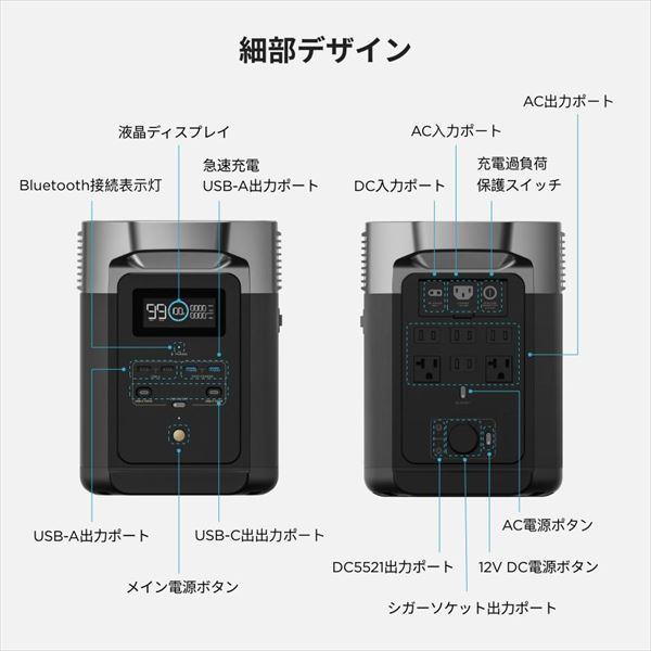 ECOFLOW ポータブル電源 DELTA2 デルタ2 1024WhZMR330-JP 充電