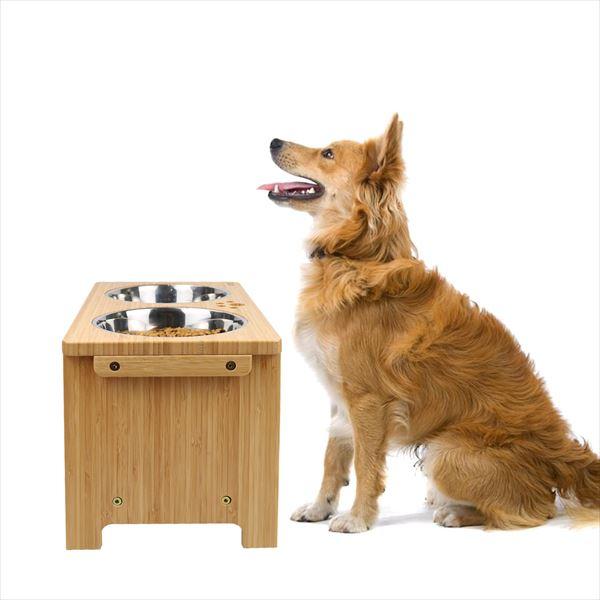 竹製ペット食器台セットL 良木工房YOSHIKI YK-PFL 食器台 餌台 フード