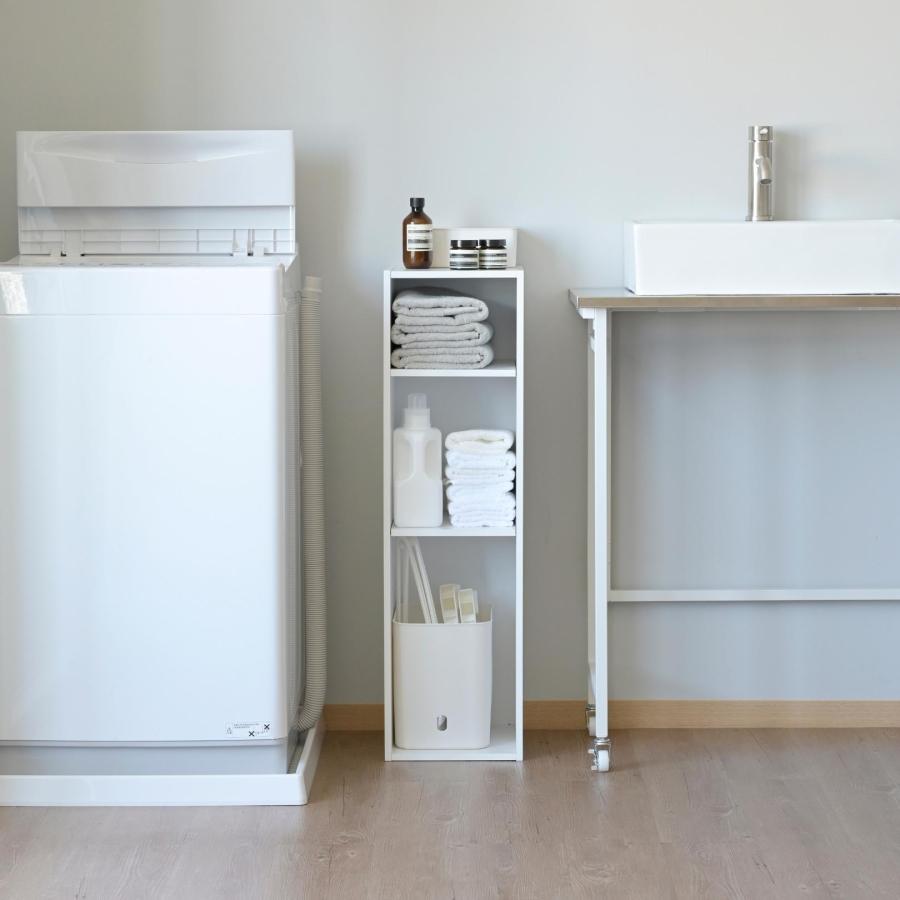 山善（YAMAZEN） カラーボックス 3段 スリム 隙間収納 幅25 奥行き29