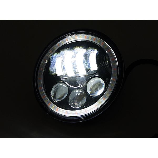 ハーレー 5.75インチ 5-3/4インチ LEDヘッドライト インナーブラック