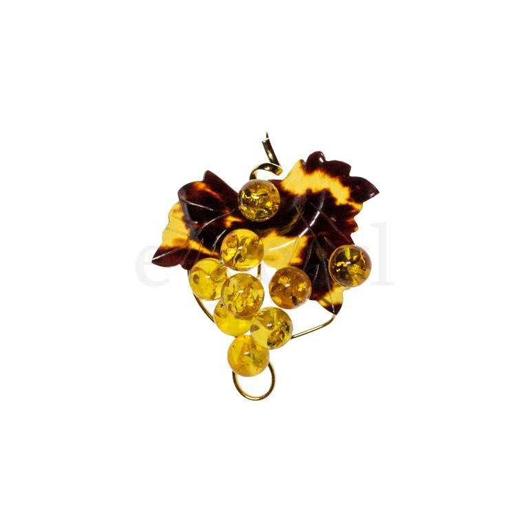 カメオ 琥珀ペンダント 鼈甲 首飾り 作家物 金彩 カメオ 琥珀