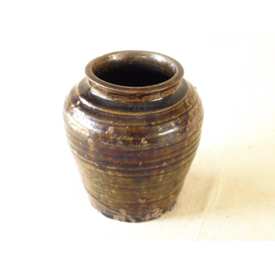 花瓶□古黄瀬戸 古い時代物の耳付瓶 涙痕壷 古壷 立ち壺 在銘 古美術