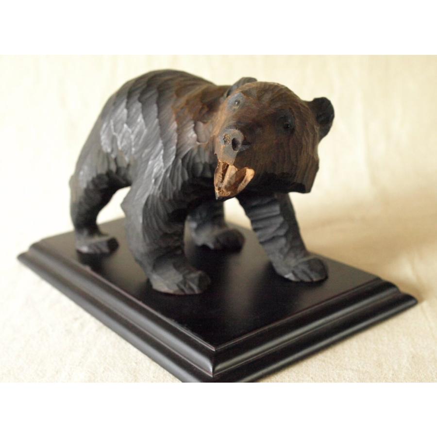 昭和レトロ 八雲 ガラス目 木彫り熊19cm 北海道彫刻家 アイヌ 工芸