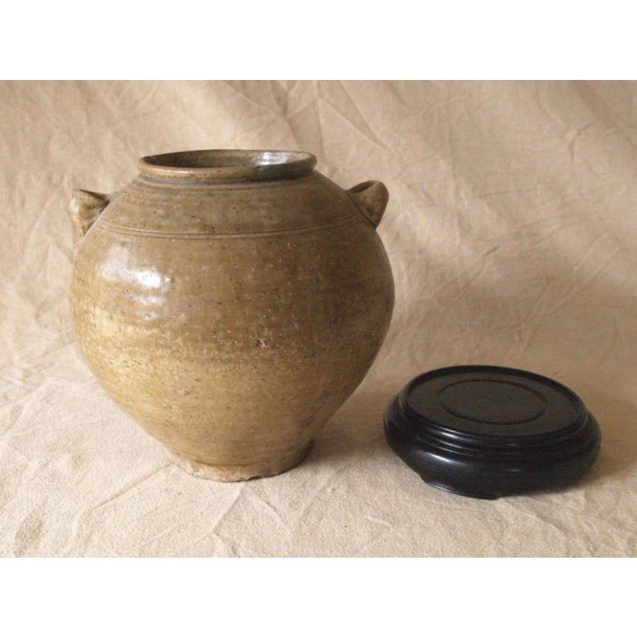 貴重 古越磁 晋代越州窯青磁二耳壺16.5cm 罐 中国古美術 古玩 骨董