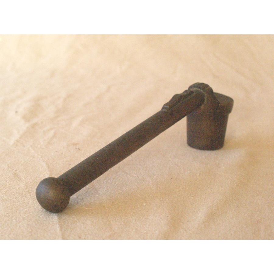 江戸 明治時代 銅製矢立21.5cm携帯用筆記用具 小型墨壺 文房具 護身