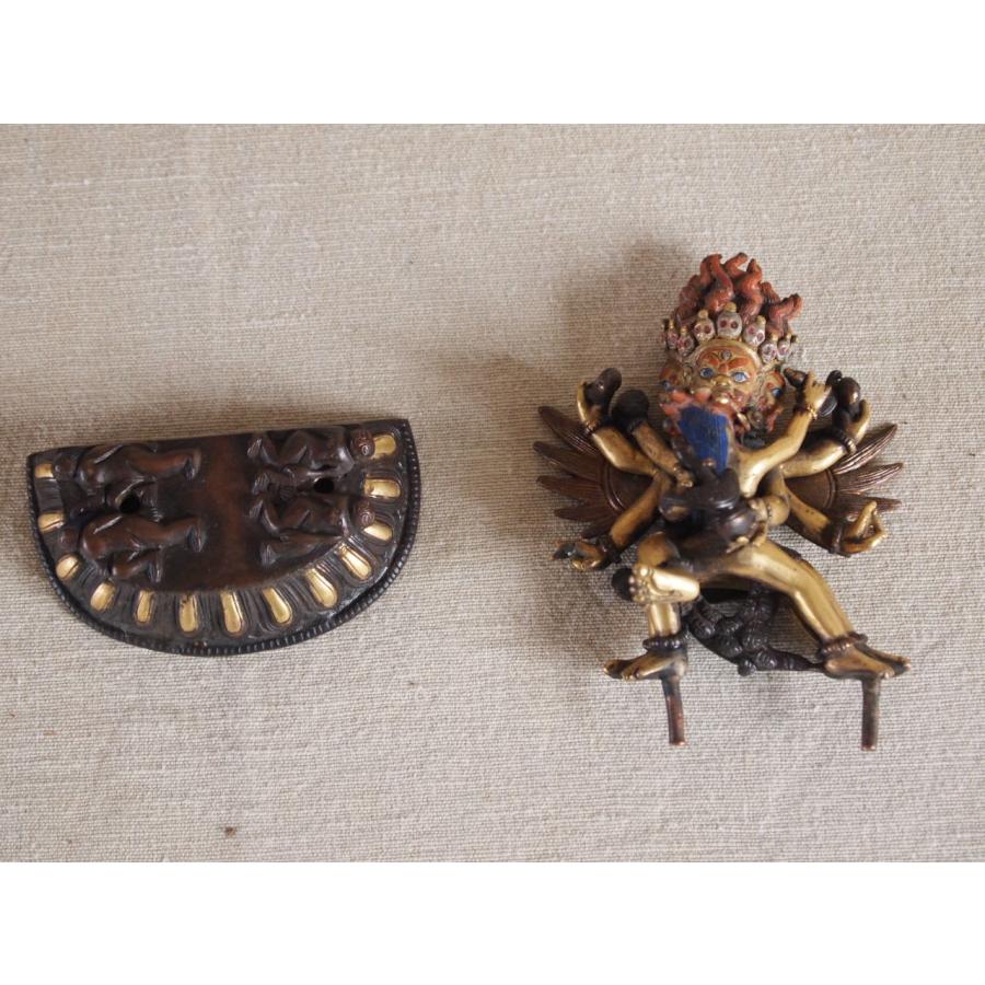 貴重 清代 絢爛豪華 金鍍金銅製歓喜仏10.5cm 男女合体仏 チベット仏