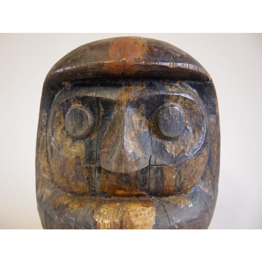 レア貴重 江戸時代 高崎ダルマ 達磨木型 28cm3.8kg開運 木彫 葦名