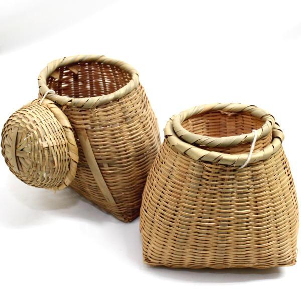 2個セット 竹ビク 小型 竹魚籠 レトロ アンティーク [TI] : エナドット