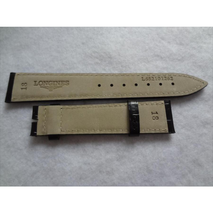 Longines ロンジン 純正 レザーベルト 18mm 腕時計 バンド 黒 ブラック