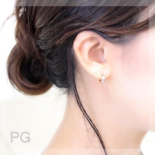 ピアス フープピアス 18k ゴールド k18 18金 5×10 地金ピアス ムーン