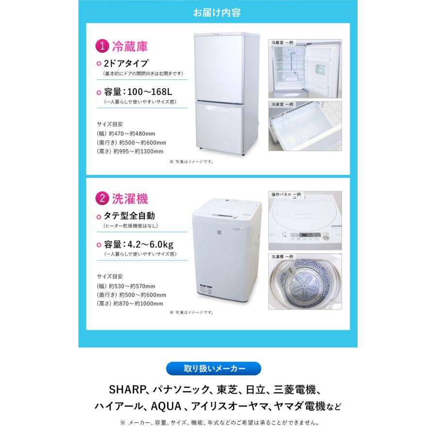 生活家電セット 冷蔵庫 洗濯機 SHARP Panasonic