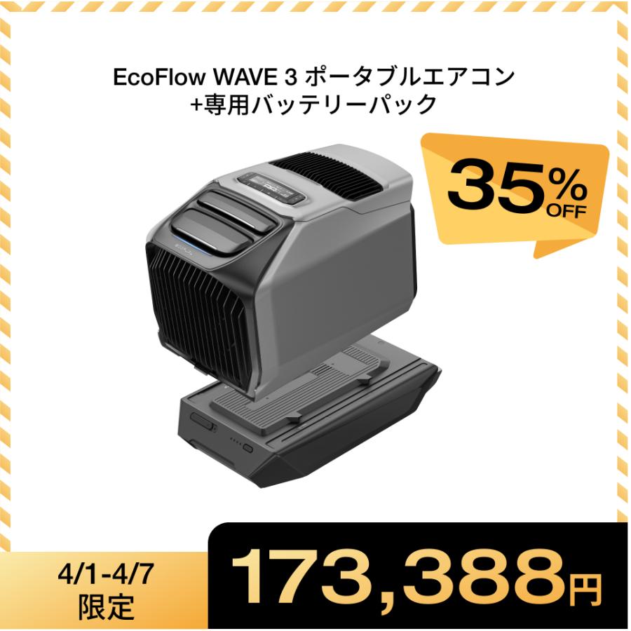 ナ*ハ様 ECOFLOW WAVE3 ポータブルエアコン本体＆専用バッテリーその