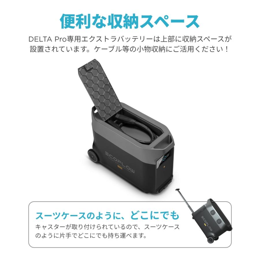 ECOFLOW ポータブル電源 大容量 DELTA Pro 専用 エクストラバッテリー