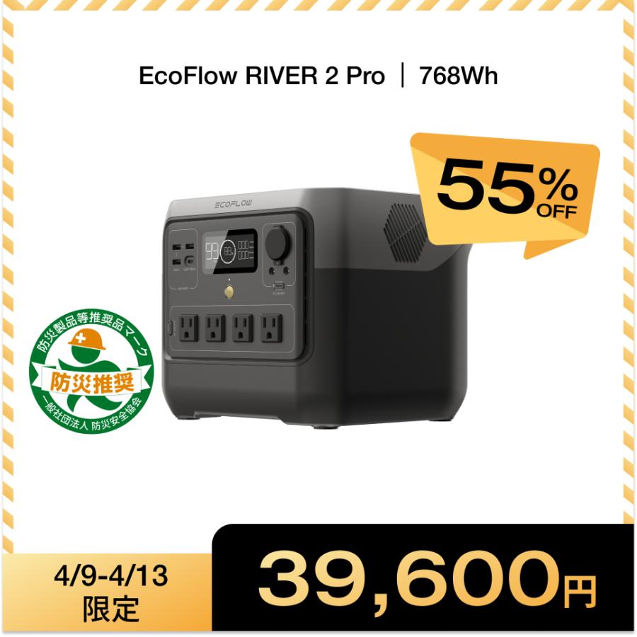 ECOFLOW ポータブル電源 リン酸鉄 RIVER 2 Pro 大容量 768Wh リバー2