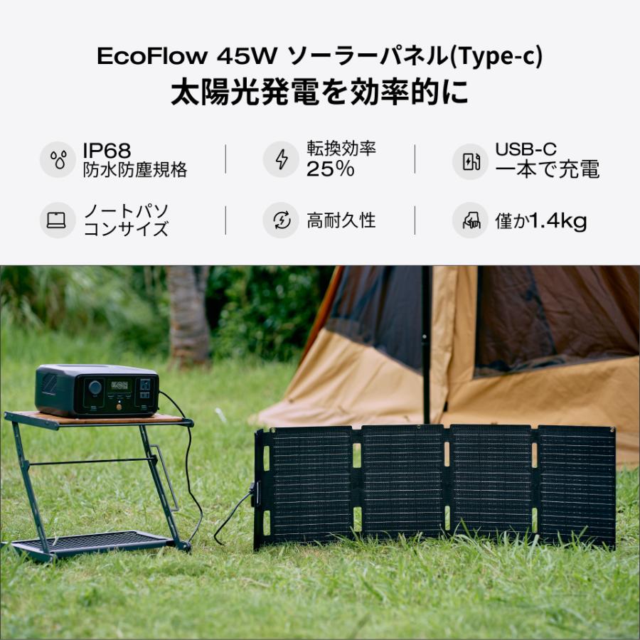 ECOFLOW 防災 ポータブル電源 ソーラーパネル セットRIVER 2 + 45W