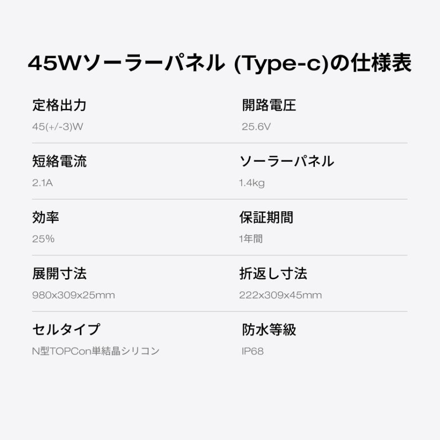 ECOFLOW EcoFlow 45W (Type-C) ソーラーパネル 小型 太陽光発電 太陽光