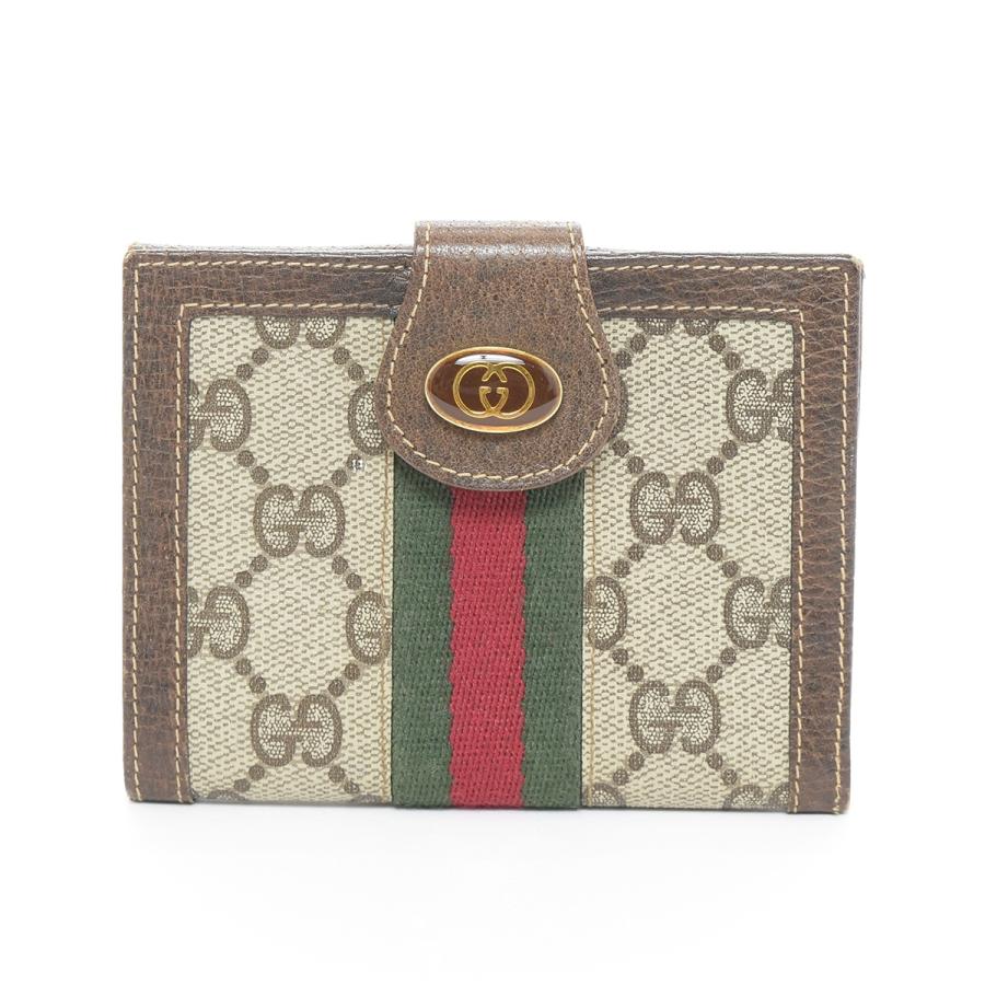 GGキャンバス GUCCI グッチ 二つ折り財布 GGプリント PVC レザー