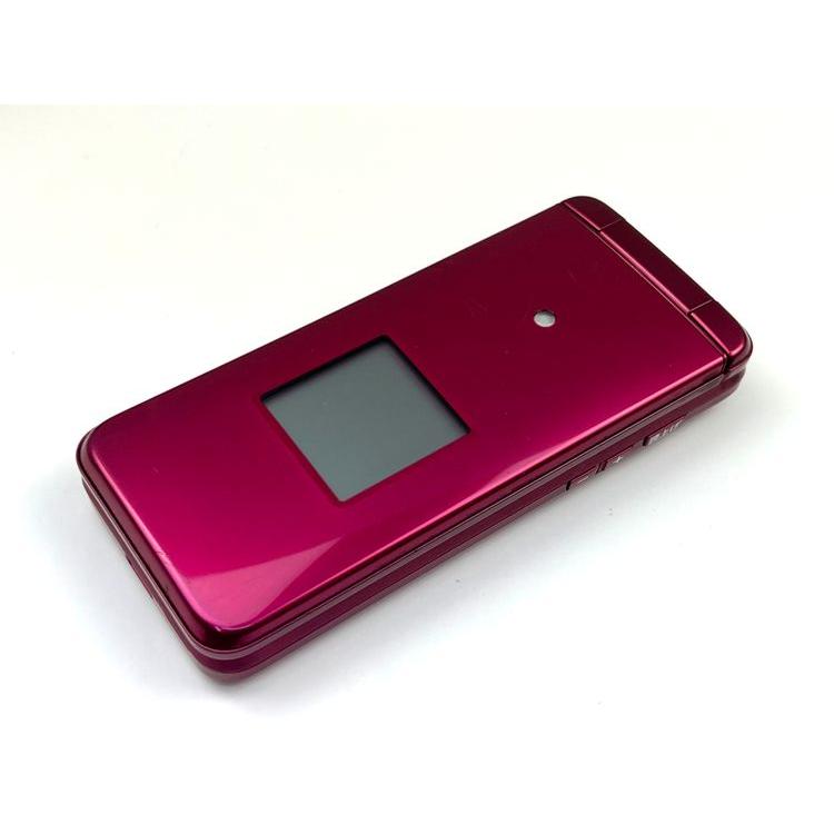 中古 美品】SIMフリー au かんたんケータイ KYF43 ワインレッド